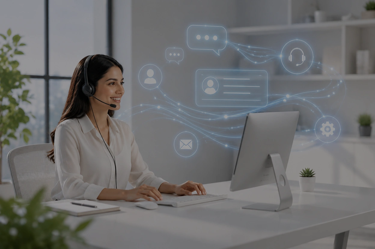 Support advisor at a workstation