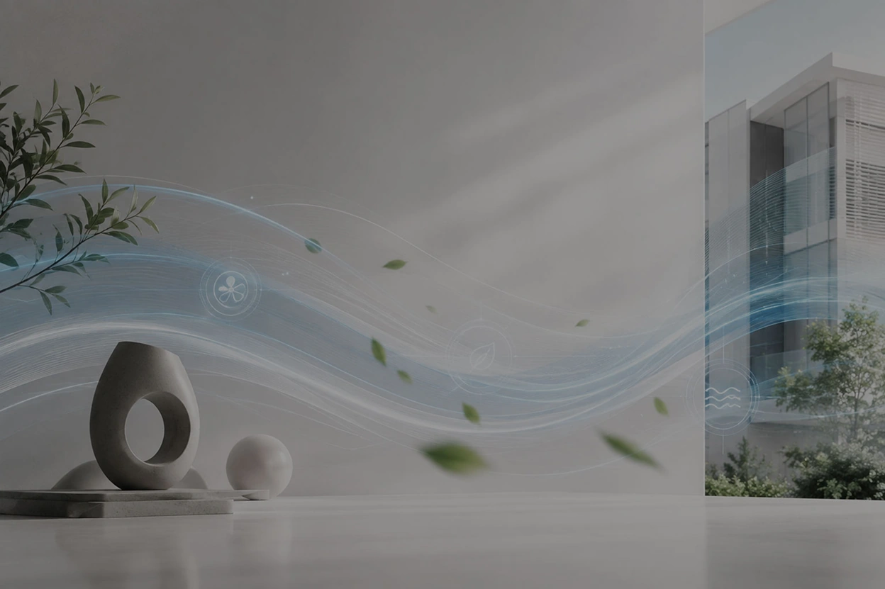 Ventilation unit in a minimal interior