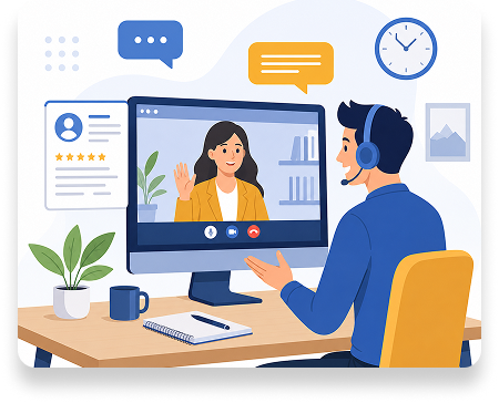 Video call screening illustration