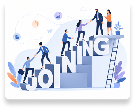 Team joining illustration