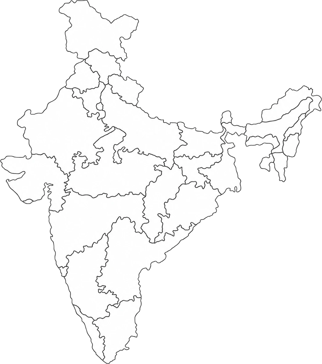 Outline map of India