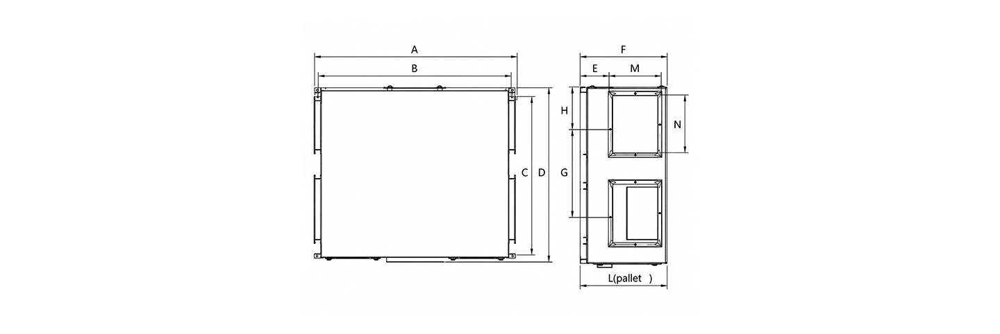 Commercial ERV dimension diagram