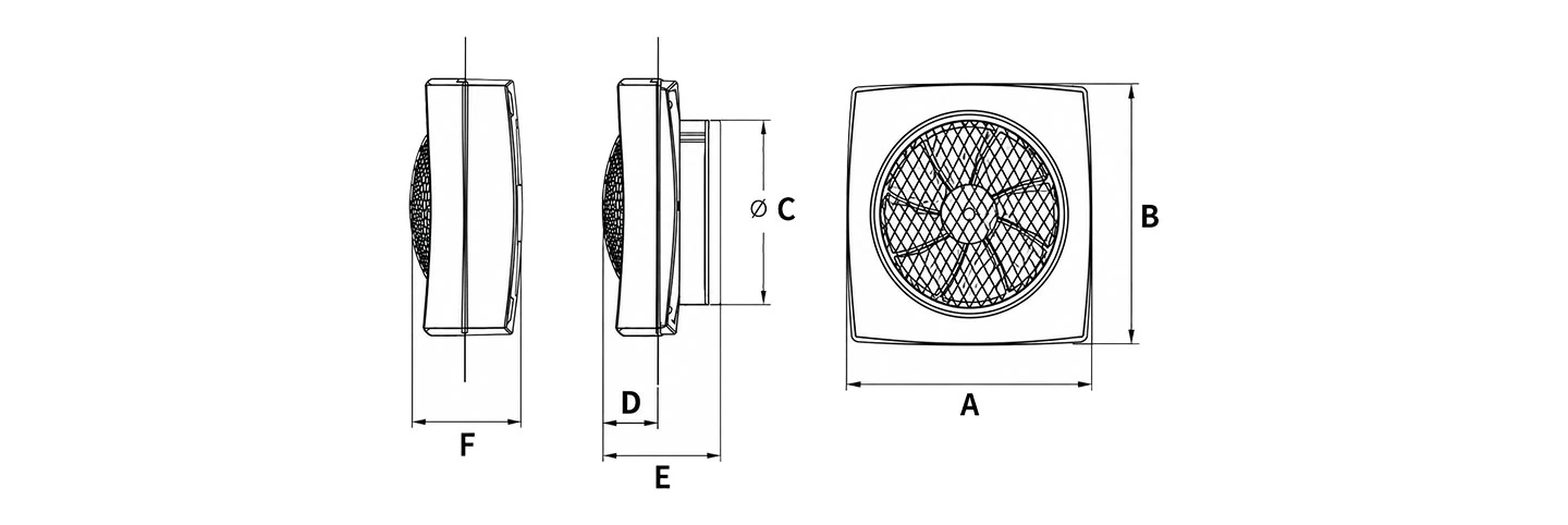 Series-X Exhaust Fan dimension diagram
