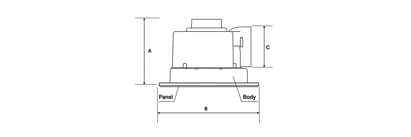 Zeta AW Ceiling Exhaust Fan dimension diagram