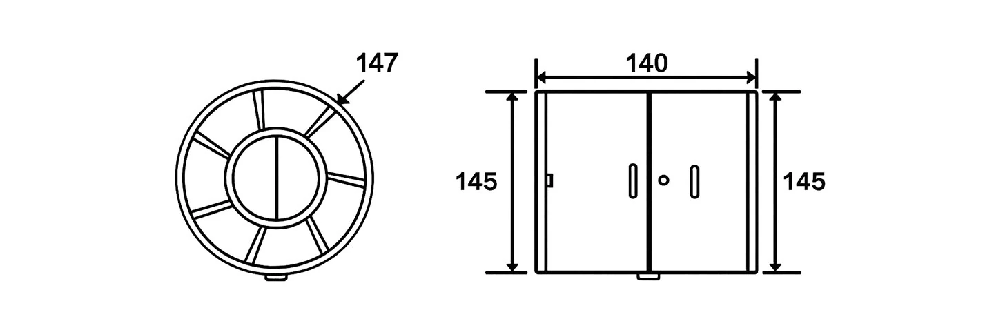 Blow Inline Fan dimension diagram