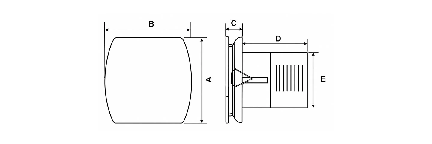 Delta Exhaust Fan dimension diagram