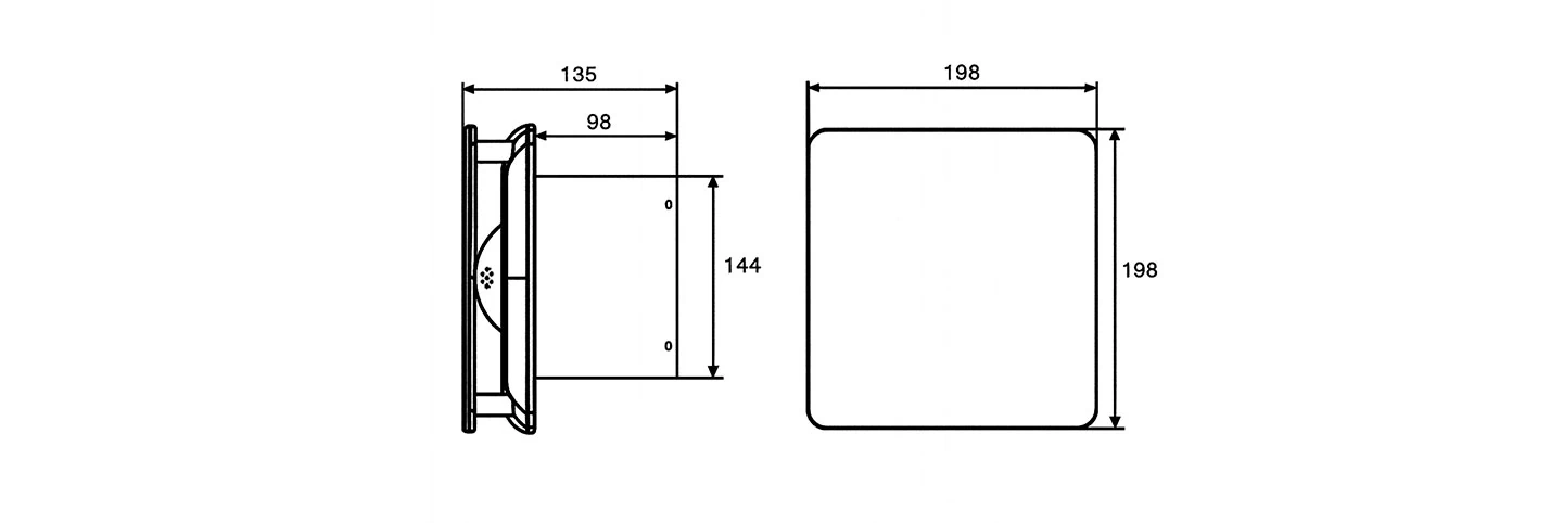 Denver Exhaust Fan dimension diagram