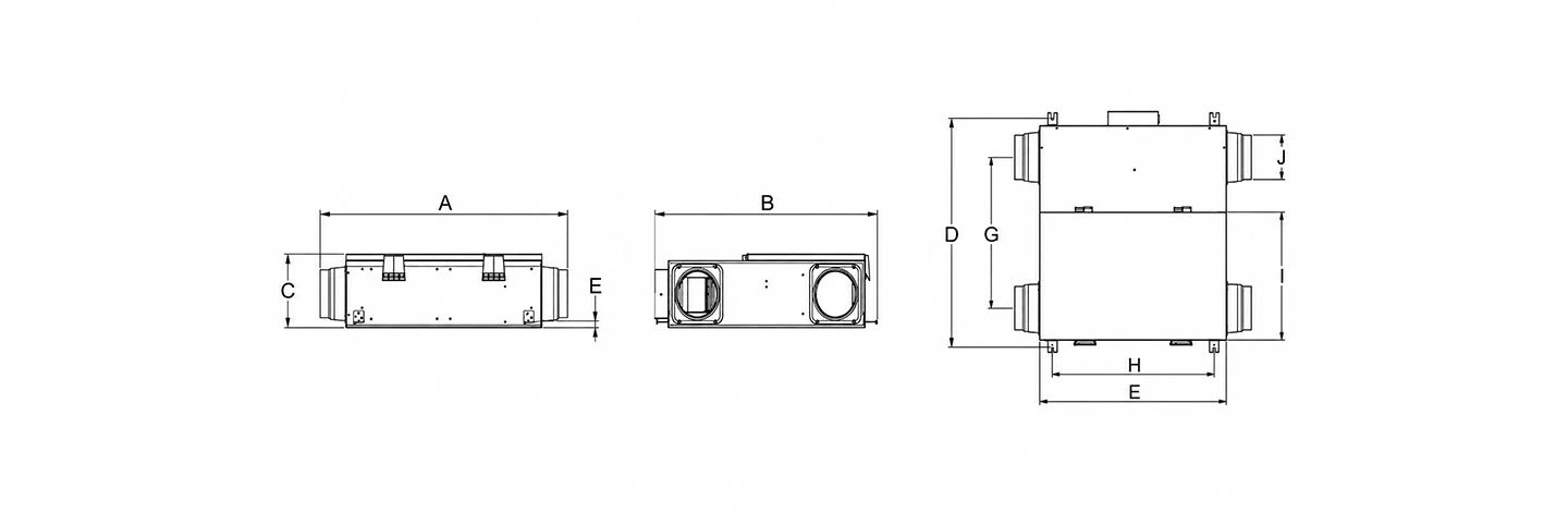 ERV Energy Recovery Ventilation dimension diagram