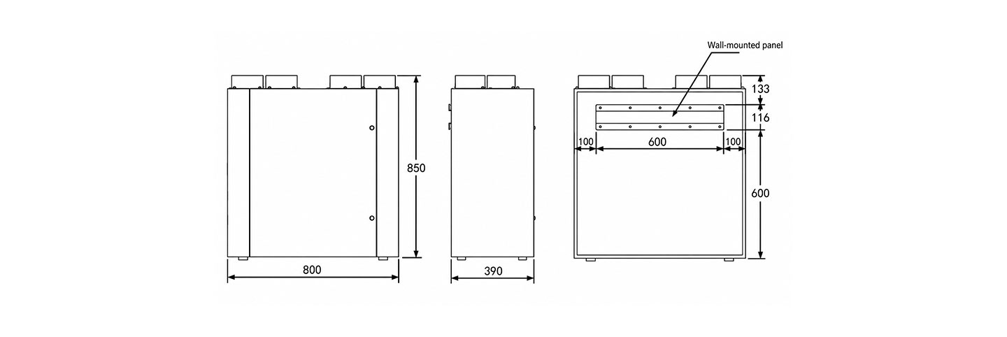 Wall Mount dimension diagram